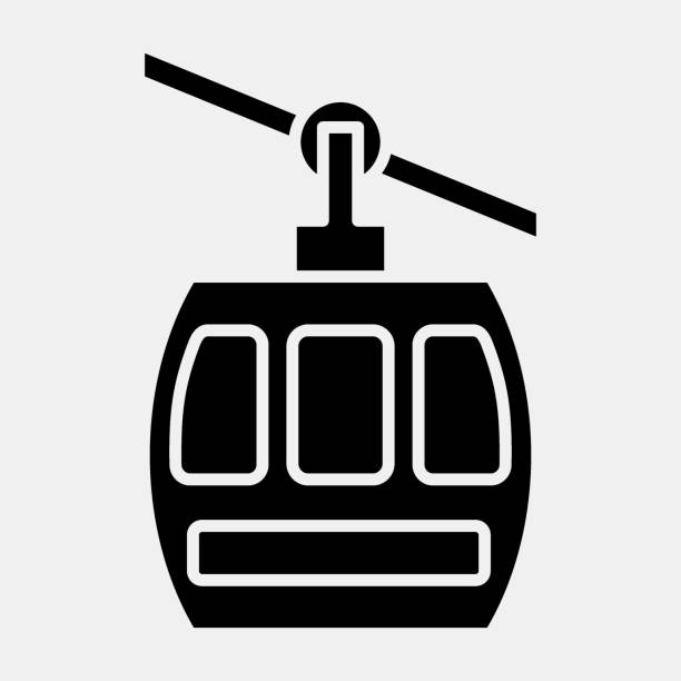 Icon cable car. Transportation elements. Icons in glyph style. Good for prints, posters, logo, sign, advertisement, etc. Icon cable car. Transportation elements. Icons in glyph style. Good for prints, posters, logo, sign, advertisement, etc. taxi logo background stock illustrations