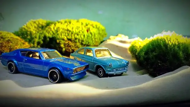 Diecast nissan skyline and '65 vw type 3 fastback