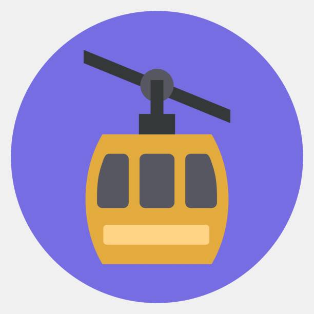 Icon cable car. Transportation elements. Icons in color mate style. Good for prints, posters, logo, sign, advertisement, etc. Icon cable car. Transportation elements. Icons in color mate style. Good for prints, posters, logo, sign, advertisement, etc. taxi logo background stock illustrations