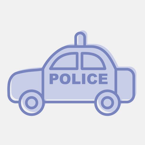 istock Icon police car. Transportation elements. Icons in two tone style. Good for prints, posters, logo, sign, advertisement, etc. 1478223273