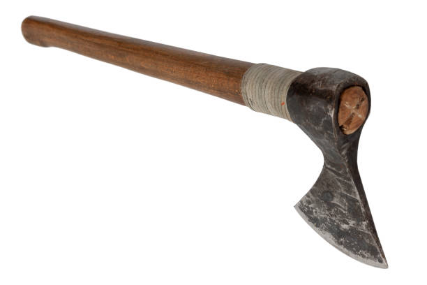 istock antique battle axe with wooden handle on white background 1478225859