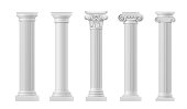 Antique columns and pillars, roman architecture