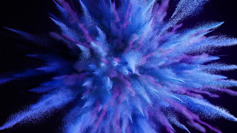 The bright, vibrant blue pigment explodes