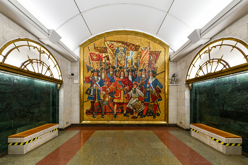 Ancient religious murals in Siena, Italy