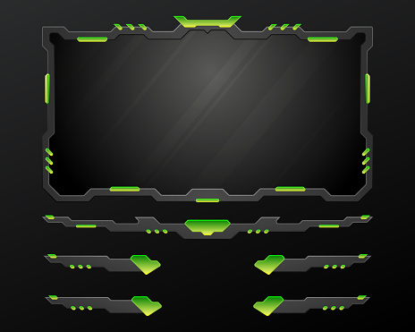 Overlay Gui Abstract Metal And Green Border Stream Overlay Game Gui Screen Panel ...