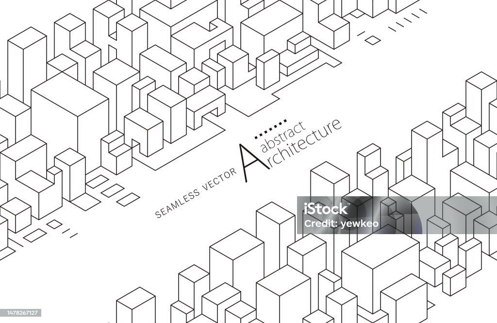 Building Line Drawing Abstract Abstract Architecture Building Seamless Design Line Drawing Stock ...