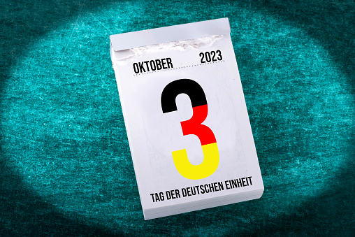 Kalender und 3 Oktober Tag der deutschen Einheit