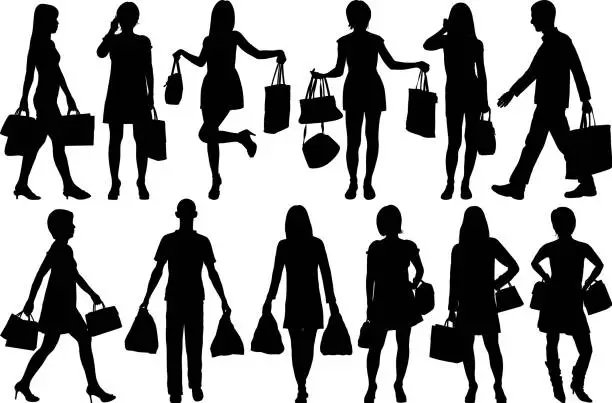 Vector illustration of People Shopping