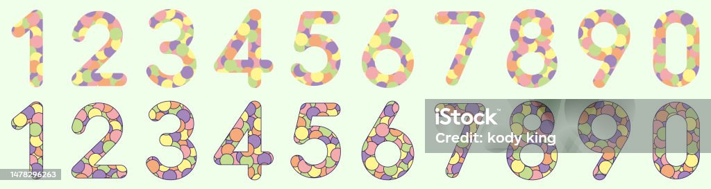 Vector Material For Numbers With Circular Pattern Texture Stock ...