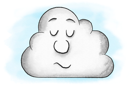 Illustration Of Sleeping Cartoon Cloud Stock Illustration - Download