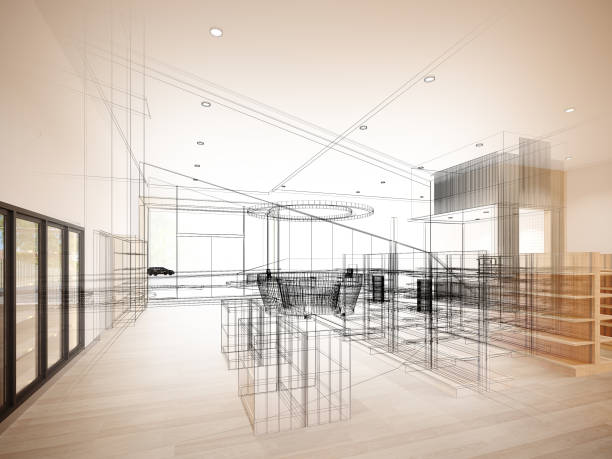 istock abstract sketch design of supermarket ,3d  rendering 1478296624