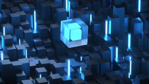 Abstract Metal Block Background