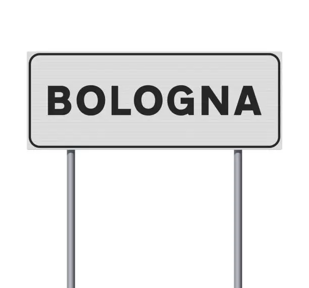 Vector illustration of City of Bologna road sign