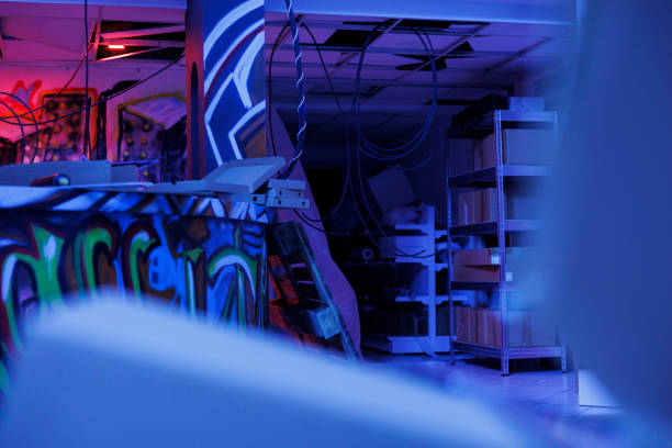 istock Artistic drawings glowing under bright neon lights 1478300297