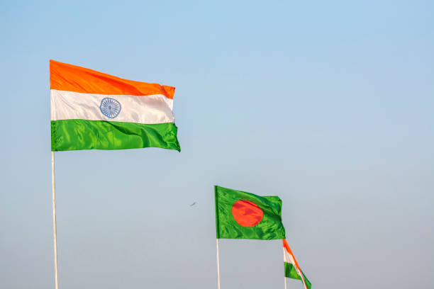 Indian and Bangladesh flag