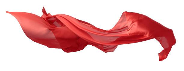 istock Smooth elegant red transparent cloth on a white background. 1478303572