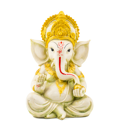 Ganesha Hindu God, Ganesha Idol isolated on white background