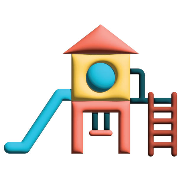 3D illustration playground in hotel set
