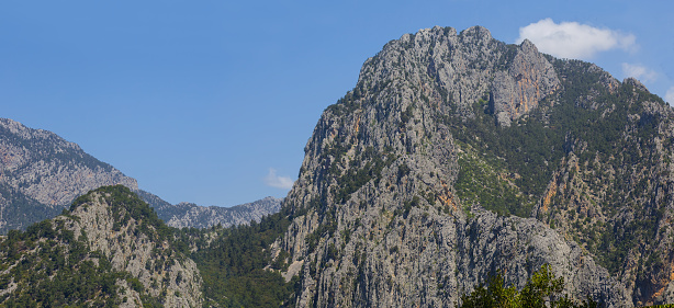 closeup mountain ridge at summer sunny day