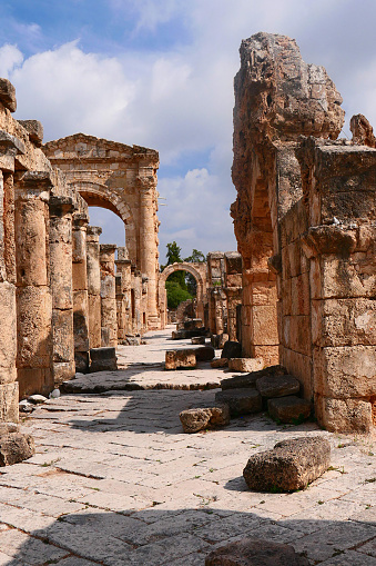 historic arch of Hadrian at the Al-Bass Tyre necropolis in Lebanon