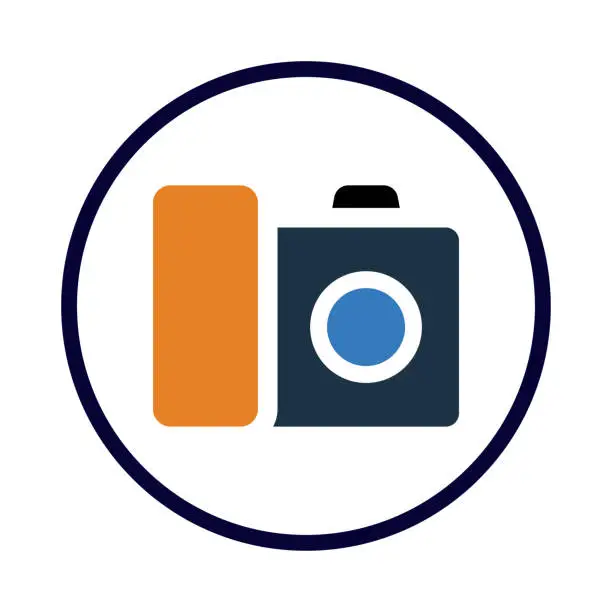 Vector illustration of camera, picture, video camera, modern camera icon