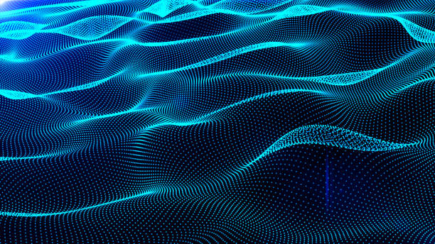 istock blue space particle form, futuristic neon graphic Background, energy 3d abstract art element illustration, technology artificial intelligence, shape theme wallpaper 1478327982
