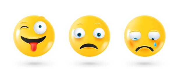 istock Different facial emoticons 3d vector set. Emoji isolated on white background with shadow 1478328997