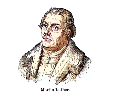 Martin Luther - German priest, theologian, author, hymnwriter, professor, and Augustinian friar from out-of-copyright 1898 book 
