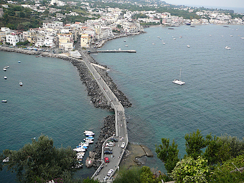 Monte Carlo, Monaco - July 4, 2020: Panoramic view of a harbour of Monte Carlo in Principality of Monaco.