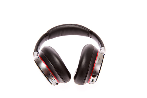 Headset with CD Isolated on a White Background