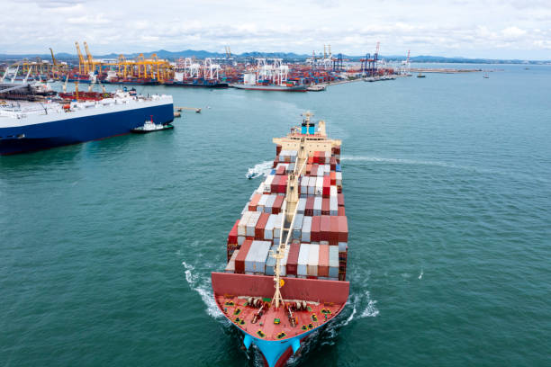 istock front view of container ship logistics goods transportation import export International by container cargo ship in the ocean, global business and industry service transportation of goods by sea 1478342604