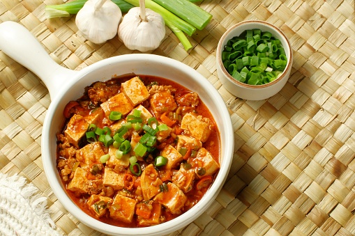 sichuan mapo tofu or Mapo doufu,Chili Tofu, traditional chinese dish