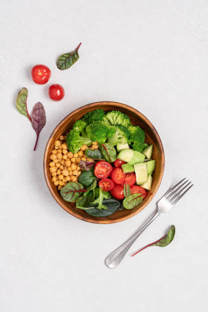 istock Vegan Budha bowl on light background, top view 1478348500