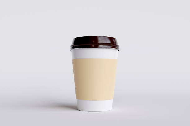 istock Blank white coffee mug with lid on white background for coffee branding design 1478349589