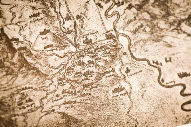 ilustrações de stock, clip art, desenhos animados e ícones de leonardo's sketches and drawings: map of tuscany coast - engraving engraved image coastline illustration and painting