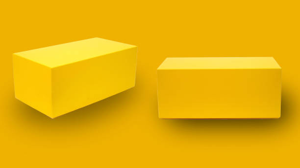 istock Two yellow carton box mockups 1478352045