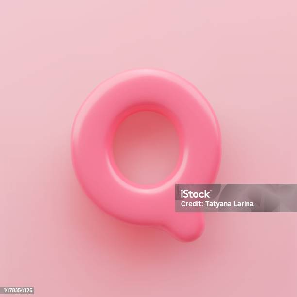 Pink Q 3d Pink Uppercase Letter Q With A Glossy Surface On A Pink Background ...