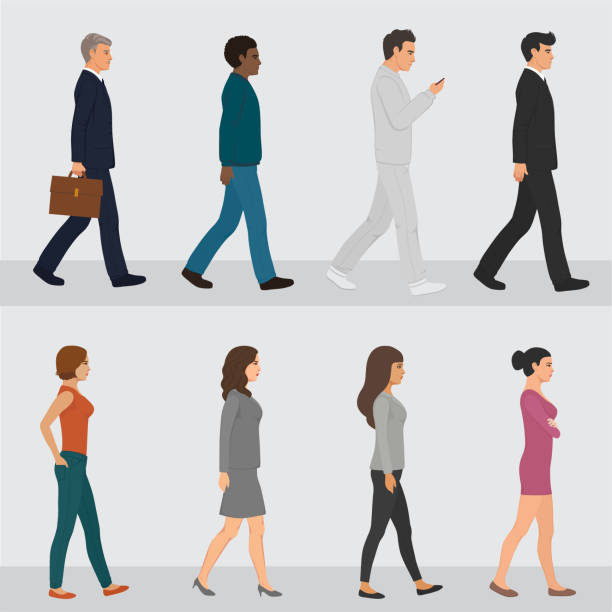 istock The profile of various people walking down the street. flat design style minimal vector illustration 1478354862