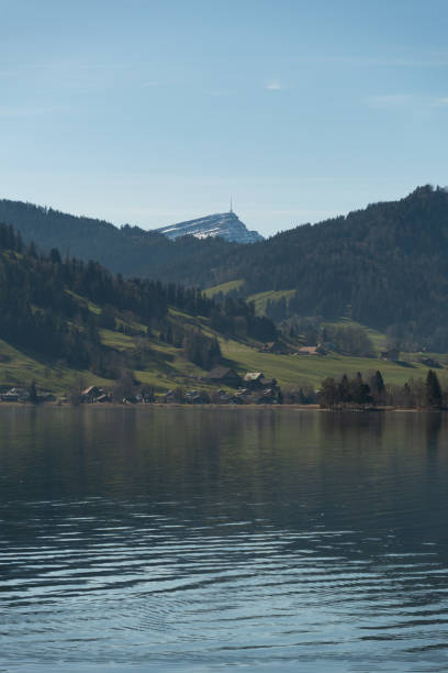 Fascinating view over the lake Aegerisee in Switzerland