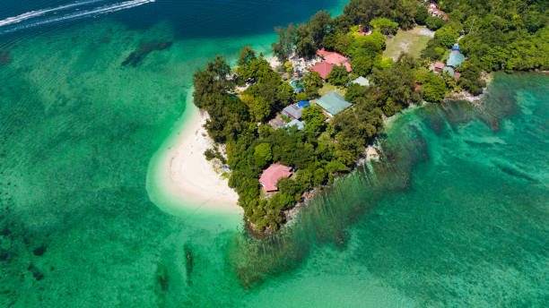 istock Seascape with tropical island. Sabah, Malaysia. 1478362934