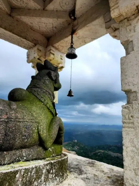 This is the picture of Nandi at the top of a hill which needs trekking of 1-2 hours near Bengaluru, India