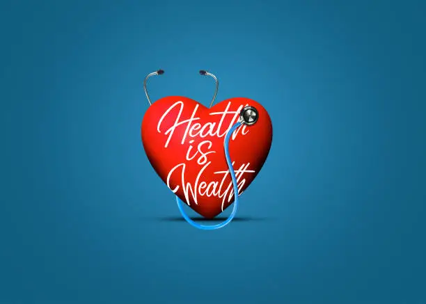 health is wealth concept 3d background