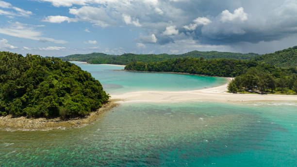 istock Top view of a beautiful sandy beach. Borneo, Malaysia. 1478364620