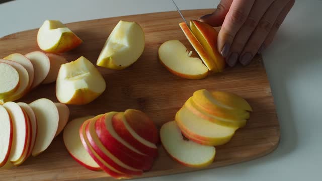 Cutting apples for homemade apple cake