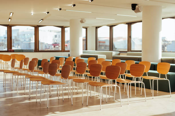 istock Chairs in row in boardroom. 1478370671