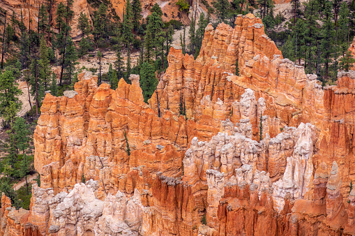 aerial view ot the Hoodoos in the Amphitheater At Bryce Canyon National Park In Utah