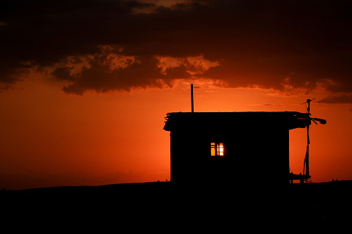 Small country house at sunset - Ovary Lagoon National Park