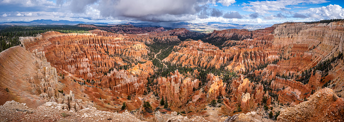 Amphitheater At Bryce Canyon National Park In Utah from Bryce point viewpoint. USA