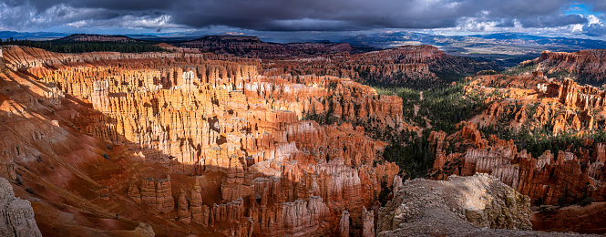 panoramic view of Amphitheater At Bryce Canyon National Park In Utah. USA