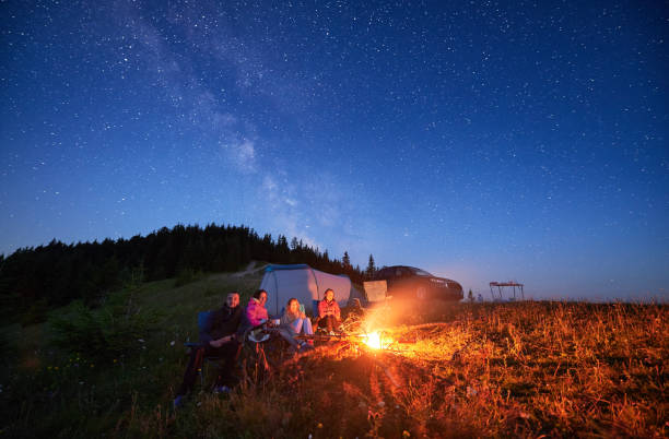 istock Family camp in mountains. 1478372514